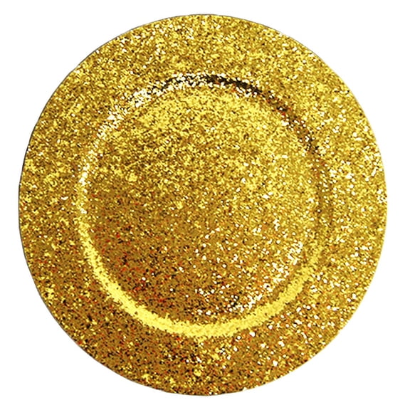 12.5" Wholesale Bulk Glitter Charger Plates,Set of 6 - 24 ,Gold,Rose Gold,Silver