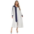 thumbnail image 1 of Ocealan Womens Color Block Choir Robe Minister Pastor Robe Puff Sleeves Split Zipper Front Gown Graduation Gown White S, 1 of 4