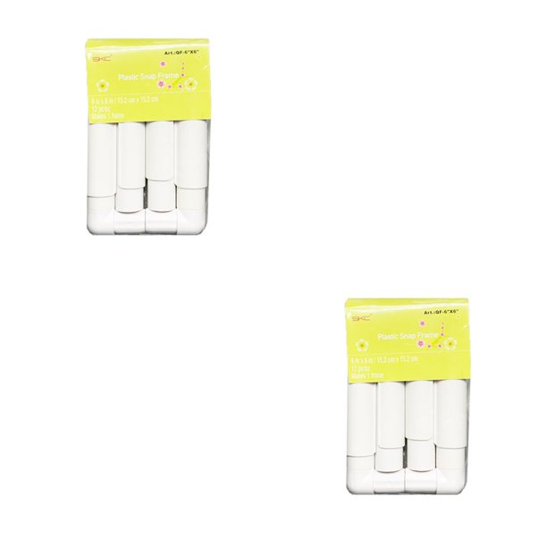 Cateissary Marco de presión desmontable Rectangular de mano tipo Clip, marcos de aro de bordado portátiles para el hogar, accesorios de Blanco 15.2x15.2 cm 2piezas