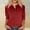 Red, variant on QHWAUAKFBN T Shirts For Women Trendy Loose Fit V Neck Colorful Shiny Geometric Print Button Three Quarter Sleeve Tshirts Top
