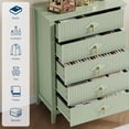 thumbnail image 3 of EastVita Fluted Dresser for Bedroom 42.9 Tall 5-Drawer Living Room Hallway Entryway Green, 3 of 7
