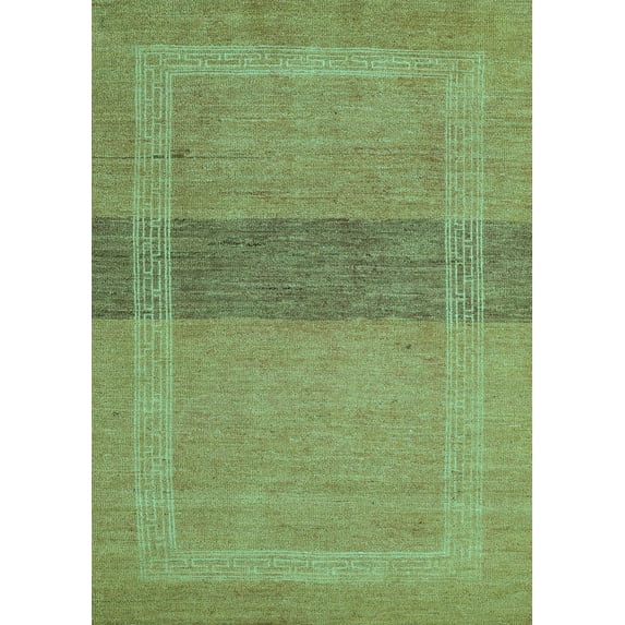 Ahgly Company Indoor Rectangle Abstract Turquoise Blue Modern Area Rugs, 7' x 9'