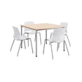 thumbnail image 2 of KFI Dailey 42in Square Dining Set - Natural Table - White Chairs, 2 of 3