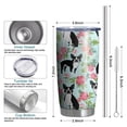thumbnail image 6 of 20 Oz Boston Terriers and Flowers Coffee Tumbler Double Wall Insulated Stainless Steel Water Bottle | Metal Reusable Thermoses Flask with Cup Cap | Leak & Sweat Proof with Anti-Dust Lid, 6 of 7