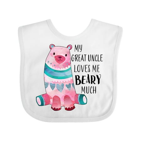 

Inktastic My Great Uncle Loves Me Beary Much with Cute Bear Gift Baby Boy or Baby Girl Bib