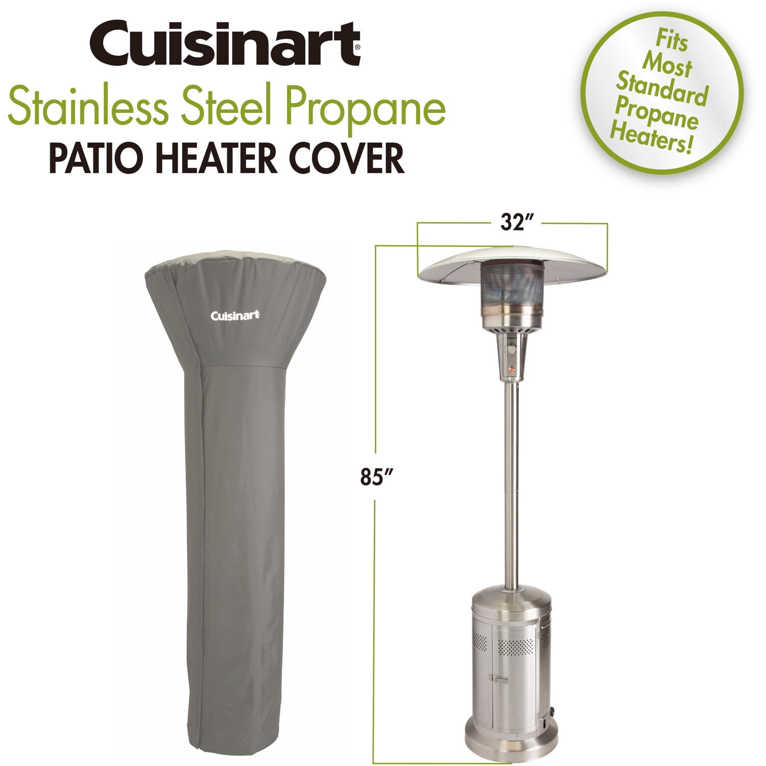 Cuisinart Propane Patio Heater Universal Cover, Durable Rip-Resistant Polyester Cover