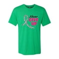 thumbnail image 2 of Wild Bobby, Never Give Up Fight Cancer, Breast Cancer Awareness, Men Premium Tri Blend Tee, Envy, Small, 2 of 4