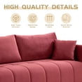 thumbnail image 3 of Williamspace 85" Modern Futon Sofa Couch with 2 Pillows,Luxury Mid-Century Upholstered Sofa Couch for Living Room Apartment Office Studio,Wine Red, 3 of 7