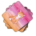 thumbnail image 2 of Orange Cat Watercolor Foam Coaster Set of 4, 2 of 3