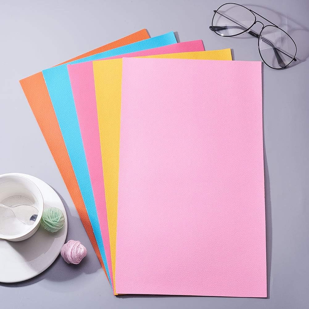 20Pcs Solid Color Leather Sheets Fabric PU Leather DIY Projects Mixed Color 34x20cm for Making Wallet Handbags Dressing Sewing Crafting