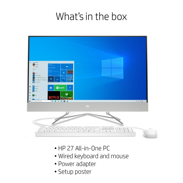HP ホワイトノートPC HP 27 All-in-One Desktop Computer, R5, 8GB, 512GB, White