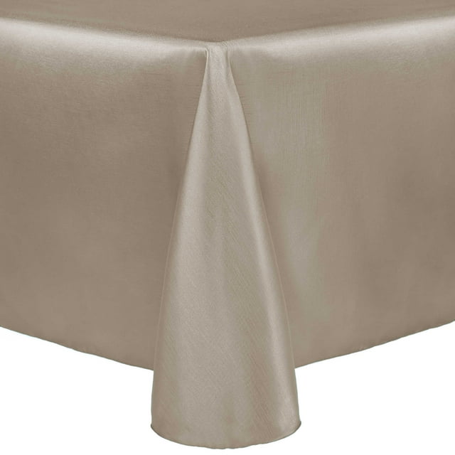 Ultimate Textile Reversible Shantung Satin - Majestic 72 x 120-Inch Oval Tablecloth Tan Beige