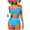 Blue, variant on Women's Bikini Set Cross Back Push Up High Waisted Tummy Control Swimsuit Quick Dry Swimwear For Beach Vacation Pool Party and Summer Travel