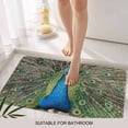 thumbnail image 6 of Peacock Feathers Doormat Outdoor Entrance 20"x31.5", Contemporary Aesthetic Art Absorb Moisture Dirt Door Mats, Non-Slip Rubber Backing Floor Mats Indoor, Low-Profile Front Door Rugs, 6 of 9