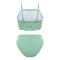 thumbnail image 2 of TTAO Kids Girls Tankini Bikini Set Swimming Wear Basic Sleeveless Crop Top Bra with Swim Shorts Briefs Mint Green 8, 2 of 7