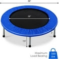 thumbnail image 5 of XiHuaZhaoChen Foldable Rebounder Trampoline for Adults, Stable & Quiet Small Exercise Trampoline with Safety Pad, Indoor Outdoor Mini Fitness Trampoline for Adults,38" x 38" x 7.5",Blue, 5 of 11