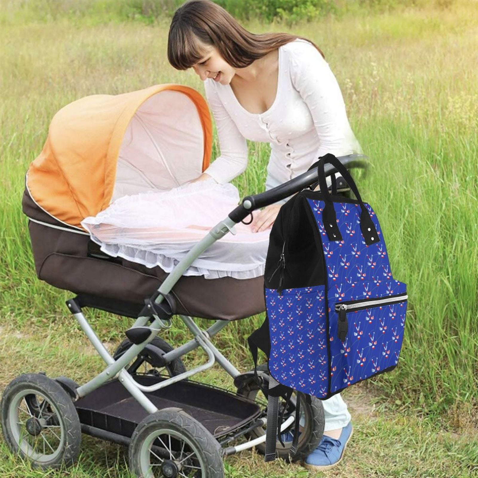 Ratiio Hockey Mummy Backpack - Waterproof Twill Canvas, Large Capacity Diaper Bag with Multiple Pockets and Adjustable Straps