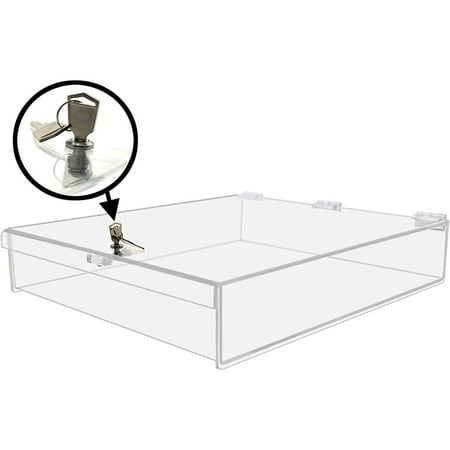 

Rectangular Locking Box Clear Countertop Tray is15 W x 17 D x 3 H Jewelry Display Case Swap Meet Premium Choice Expos and Shows Showcase by UlaREYoy