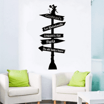 Ratatouille Disney Remy Pathway Sign Signage Cartoon Wall Sticker Art Decal for Girls Boys Room Bedroom Nursery Kindergarten House Fun Home Decors Stickers Wall Art Vinyl Decoration Size (10x6 inch)
