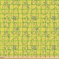 thumbnail image 2 of Ambesonne Retro Fabric by the Yard Upholstery, Strawberries Flowers Leaves, 3 Yards, Pale Earth Yellow Grey, 2 of 5