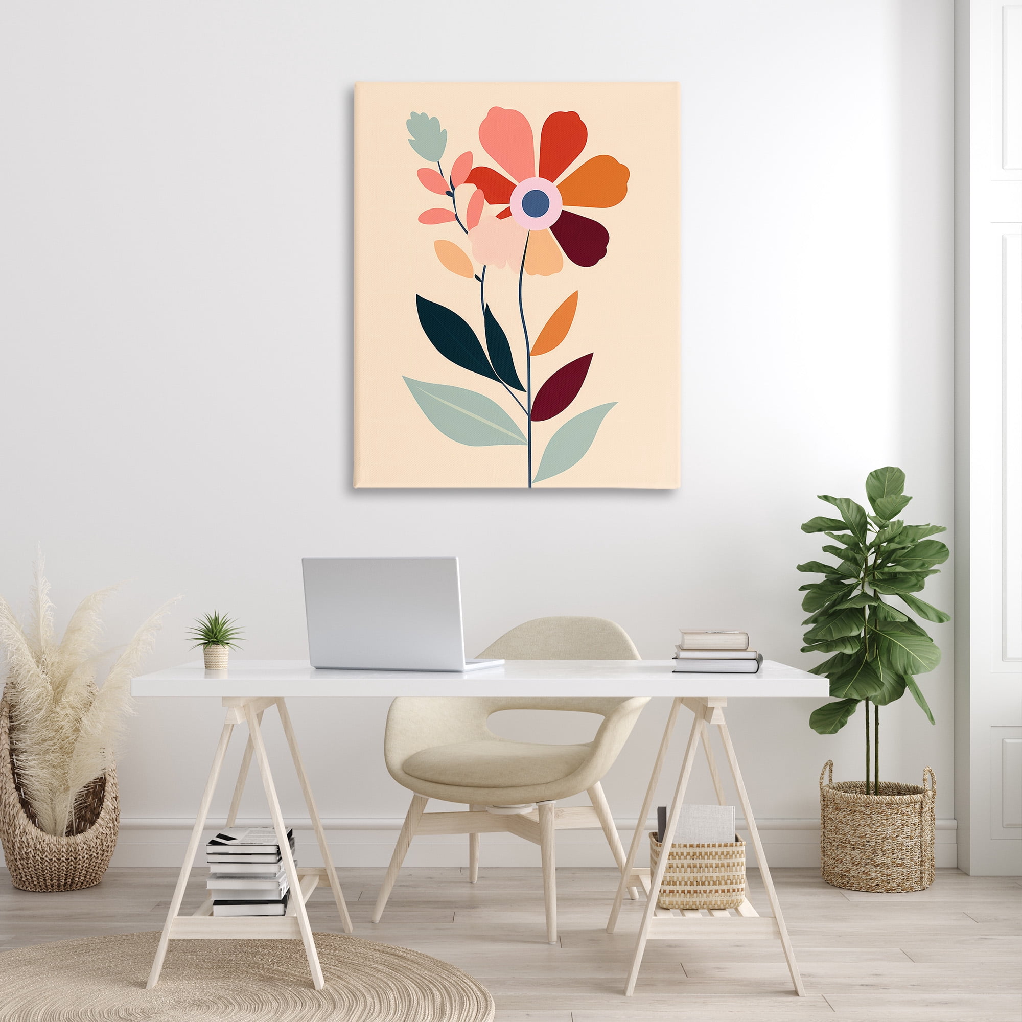 Stupell Industries Modern Flower Sprigs Botanical & Floral Painting Gallery Wrapped Canvas Art Print Wall Art, 36 x 48