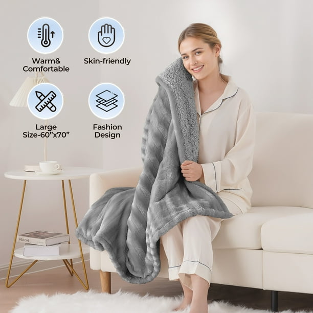 MARNUR Electric Throw Blanket Extra Large Size, 60