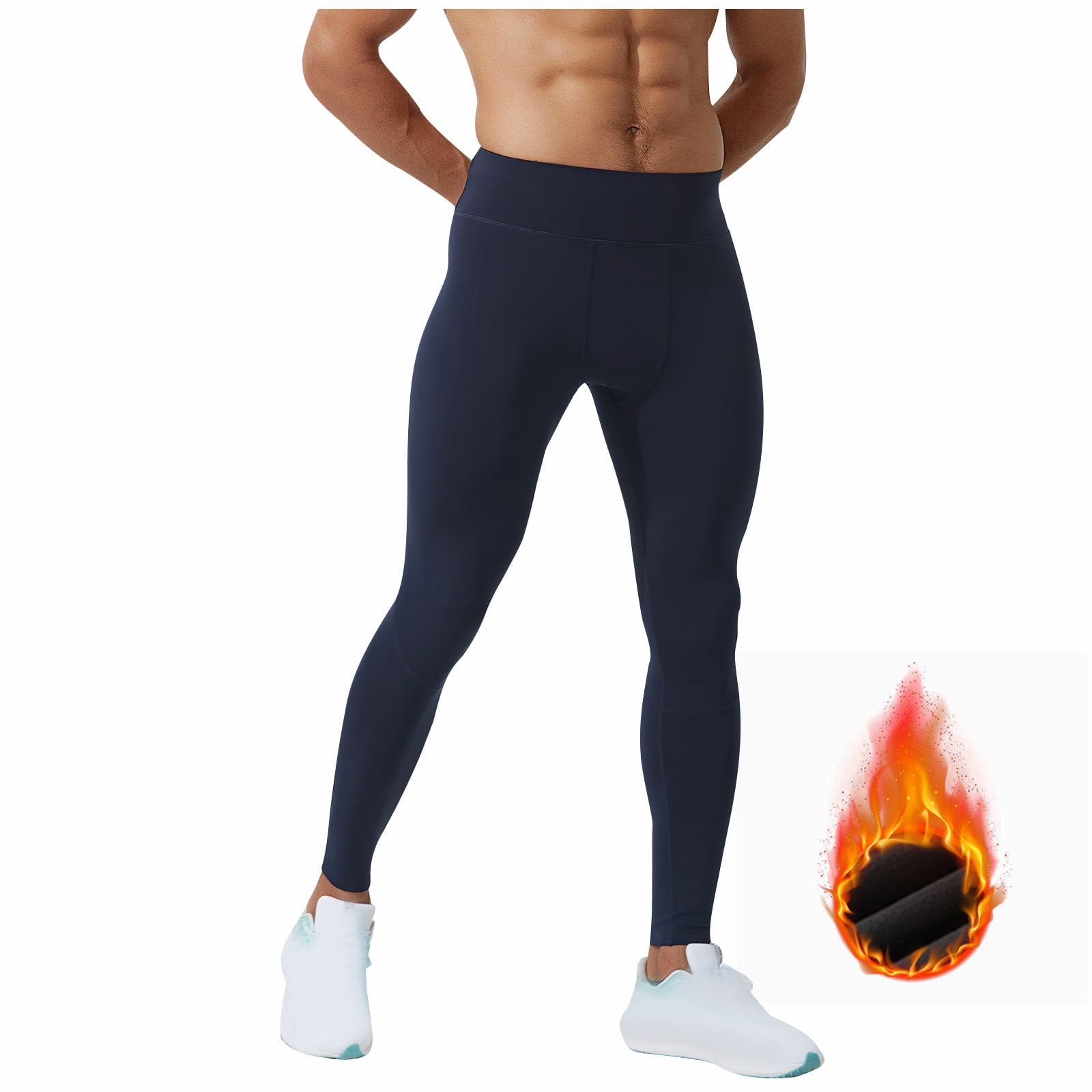HYCOPROT - Pantalones térmicos de compresión para hombre, forro polar