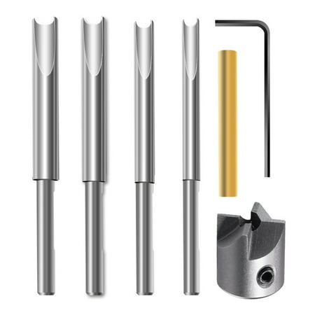 

okwish Making Reamer Tool Woodworking Tools Drill Pen Barrel Mill Trimmer Set 7pc Practical 150g Silver 4 Tooth Specification