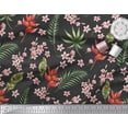 thumbnail image 2 of Soimoi Cotton Voile Fabric Leaves & Plumeria Floral Printed Craft Fabric by The Yard 56 Inch Wide, 2 of 3