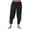 Black, variant on Men's Ankle Banded Pants Mens Medieval Ankle Pants Casual Harem Pants Elastic Waist Drawstring Beach Summer Lightweight Trousers Black XL