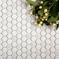 thumbnail image 2 of 5 pack White 12-in x 12-in Multi-finish Recycled Glass Hexagon Patterned Floor and Wall Tile (4.92 sq ft/case), 2 of 4