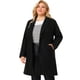 thumbnail image 1 of Women's Plus Size Winter Coats Elegant Notched Lapel Single Breasted Trench Coat Black 1X, 1 of 7