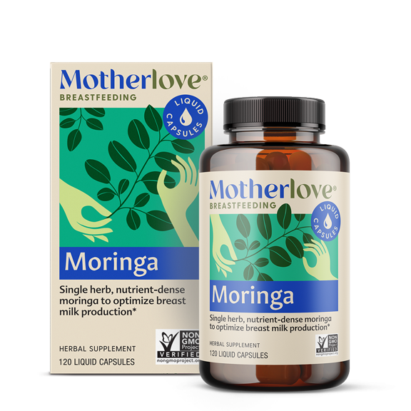 Motherlove Moringa, Single-Herb Lactation Supplement, 120 Liquid Caps
