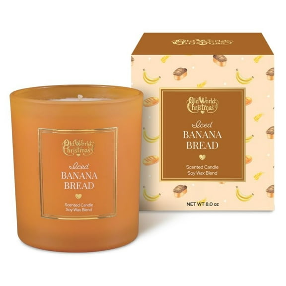 Old World Christmas Soy Wax Blend Candle, Iced Banana Bread, 8oz