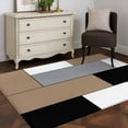 thumbnail image 3 of Brown Grey Geometric 3x5 Area Rugs, Modern Black White Abstract Art Non-Skid Rubber Backing Large Rectangle Rugs - Living Room Bedroom Home Office, Indoor Floor Mat Carpets Washable Rug, 3 of 9
