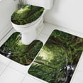 thumbnail image 4 of Forest Bathroom Rugs Set Landscapes Tree Streams Non Slip Absorbent Soft Bath Mats 3 Piece Set with Bathroom Rug, U-Shaped Floor Mat, Toilet Seat Cover Small Size, 4 of 9