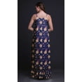 thumbnail image 2 of Bimba Navy Blue3 Floral Amber Flush & Clematis Nightwear For Women Printed Nightgown Spaghetti Strap Maxi Dress Sleepwear X-Large, 2 of 5
