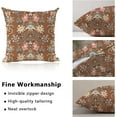 thumbnail image 3 of 2Pcs Pillow Cover 18x18 Inch Meadow Brown-Striped Seamless Floral Colorful Ornamental Home Decor Linen Throw Pillow Case Cushion Cover for Sofa Couch(Brown Flower), 3 of 6