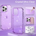 thumbnail image 4 of SaniMore for iPhone 14 Case, Full Camera Lens Protection Women Cute Clear Glitter Bling Sparkly Cover Anti-yellow Transparent Shockproof Bumper for for iPhone 14, Purple, 4 of 7