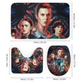 thumbnail image 3 of Juego de 4 cortinas de ducha de Stranger Things con alfombrillas antideslizantes, tapa de inodoro y alfombrilla de baño, cortina de ducha impermeable con decoración de dibujos animados para baño con, 3 of 8