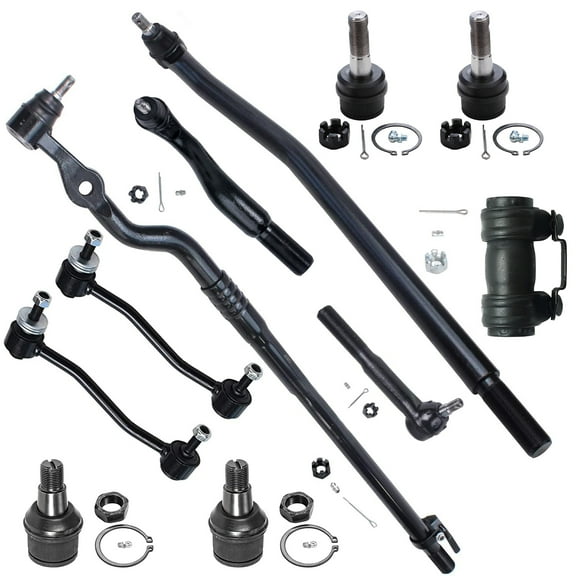 Detroit Axle - Front 11pc Suspension Kit for 4WD 1999 Ford F-250 F-350 Super Duty, 4 Tie Rods 2 Sway Bars 4 Ball Joints 2 Sleeves