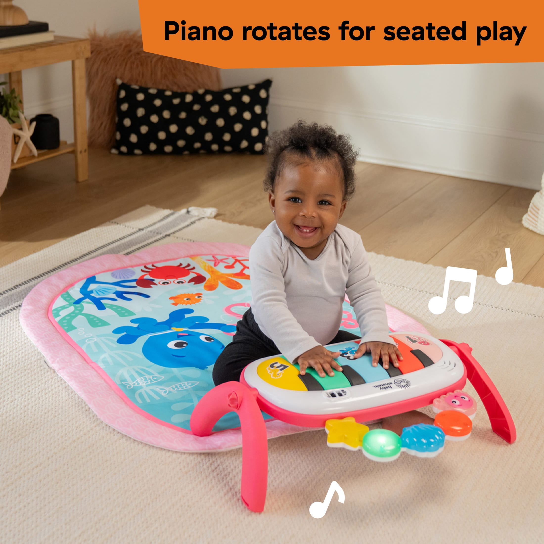 Baby Einstein 4-in-1 Kickin’ Tunes Jellyfish Jamboree Music & Language Discovery Gym, Pink, 0+ Months