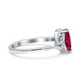 thumbnail image 2 of Marquise Art Deco Wave Wedding Engagement Ring Simulated Ruby CZ 925 Sterling Silver size 10, 2 of 5
