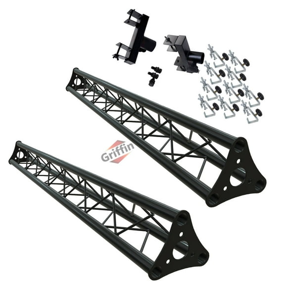 DJ Triangle Truss Extension Lighting System by Griffin Mounts on your Speaker Stands Trussing Stage Kit for Smoke Machines & Dance Can Lights C Clamps Mounting Brackets & Platform Hardware Set
