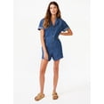 thumbnail image 2 of Free Assembly Women's Short Sleeve Romper with Elastic Waist, 2 of 7