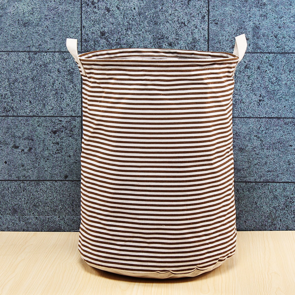 Foldable Washing Laundry Basket Hamper Cotton Linen Clothes Toys Storage Bag