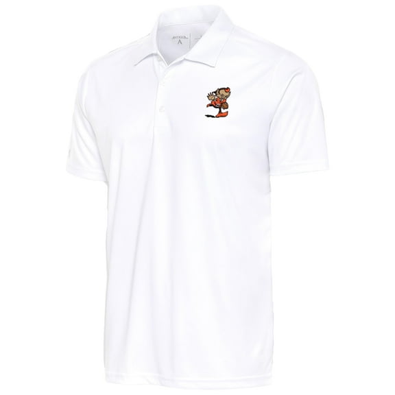 Men's Antigua White Cleveland Browns Team Logo Tribute Polo