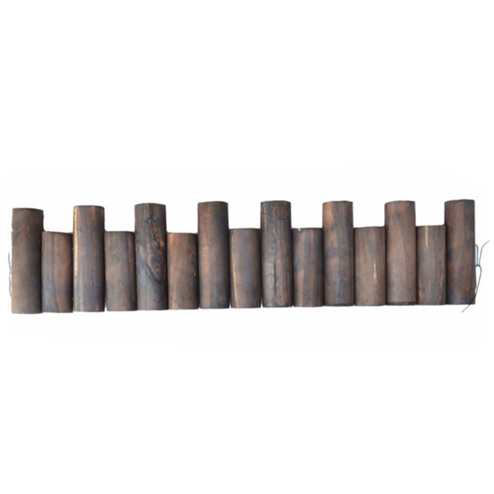 Amosfun Flexible Brown Wood Log Fence Edging for Garden, Yard Borders, Lawn, Patio, and Outdoor Landscaping