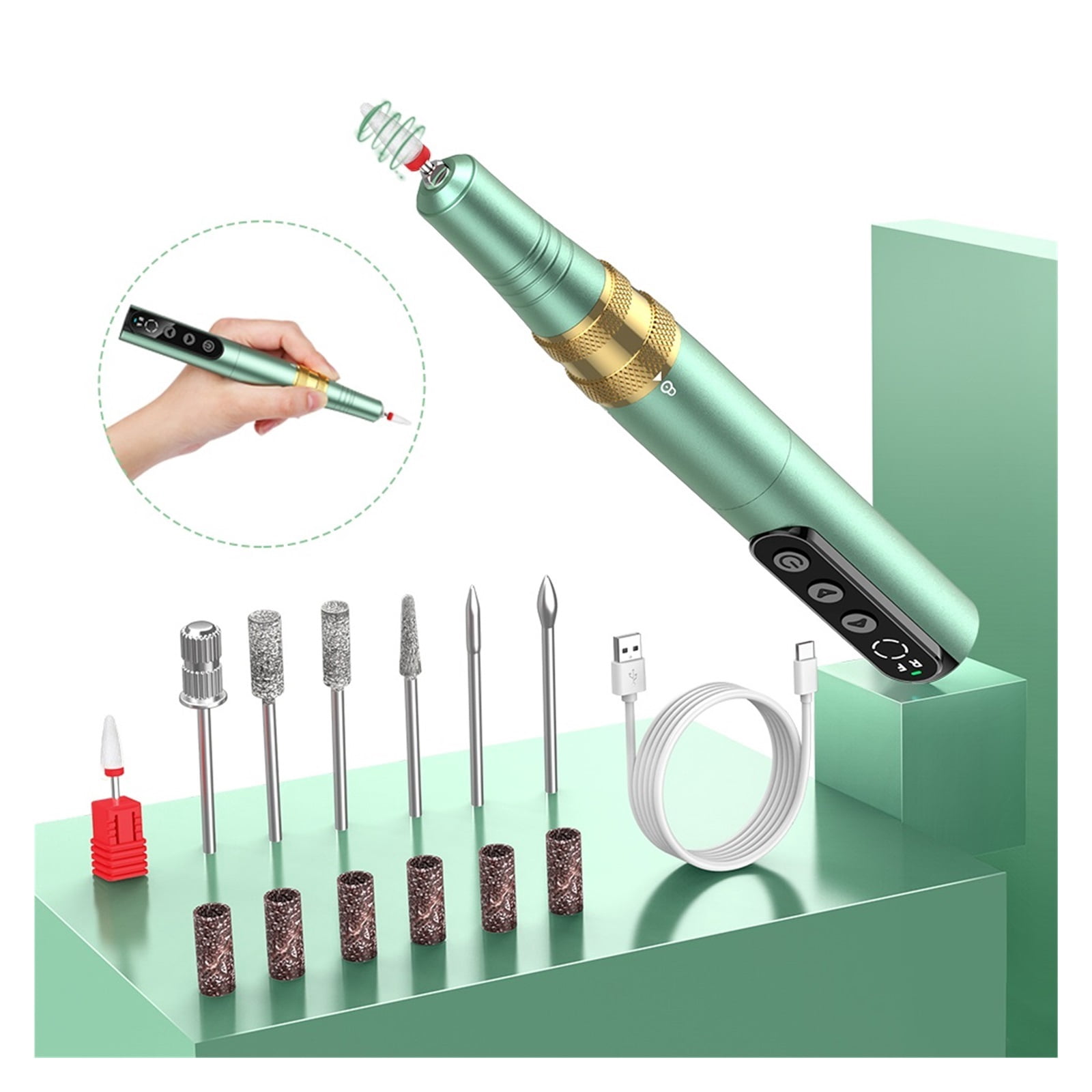 Beaulush Cordless Electric Nail Drill Machine, 35000RPM Gel Polishing Nail Drill Pen, Portable Manicure Machine Nail Sander Tools