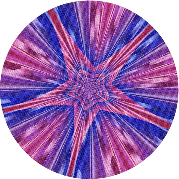 Ahgly Company Indoor Square Patterned Purple Daffodil Purple Area Rugs, 3' Square